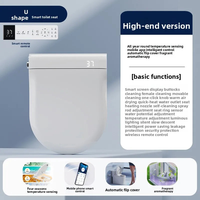 Auto Flip Smart Toilet Seat Cover with Constant Temperature Heating Multi Function Universal Bidet