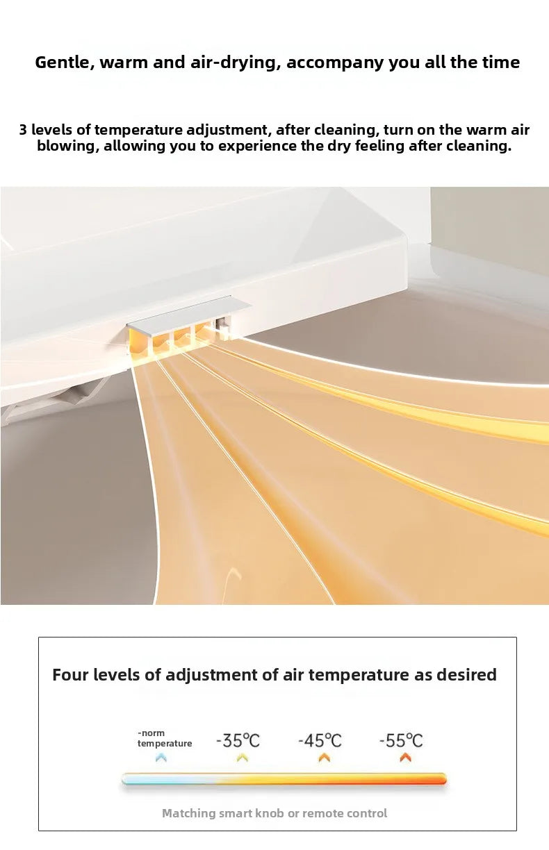 Smart Toilet Seat Cover with Aroma Automatic Flip Voice Control Remote Bidet Wash Dryer