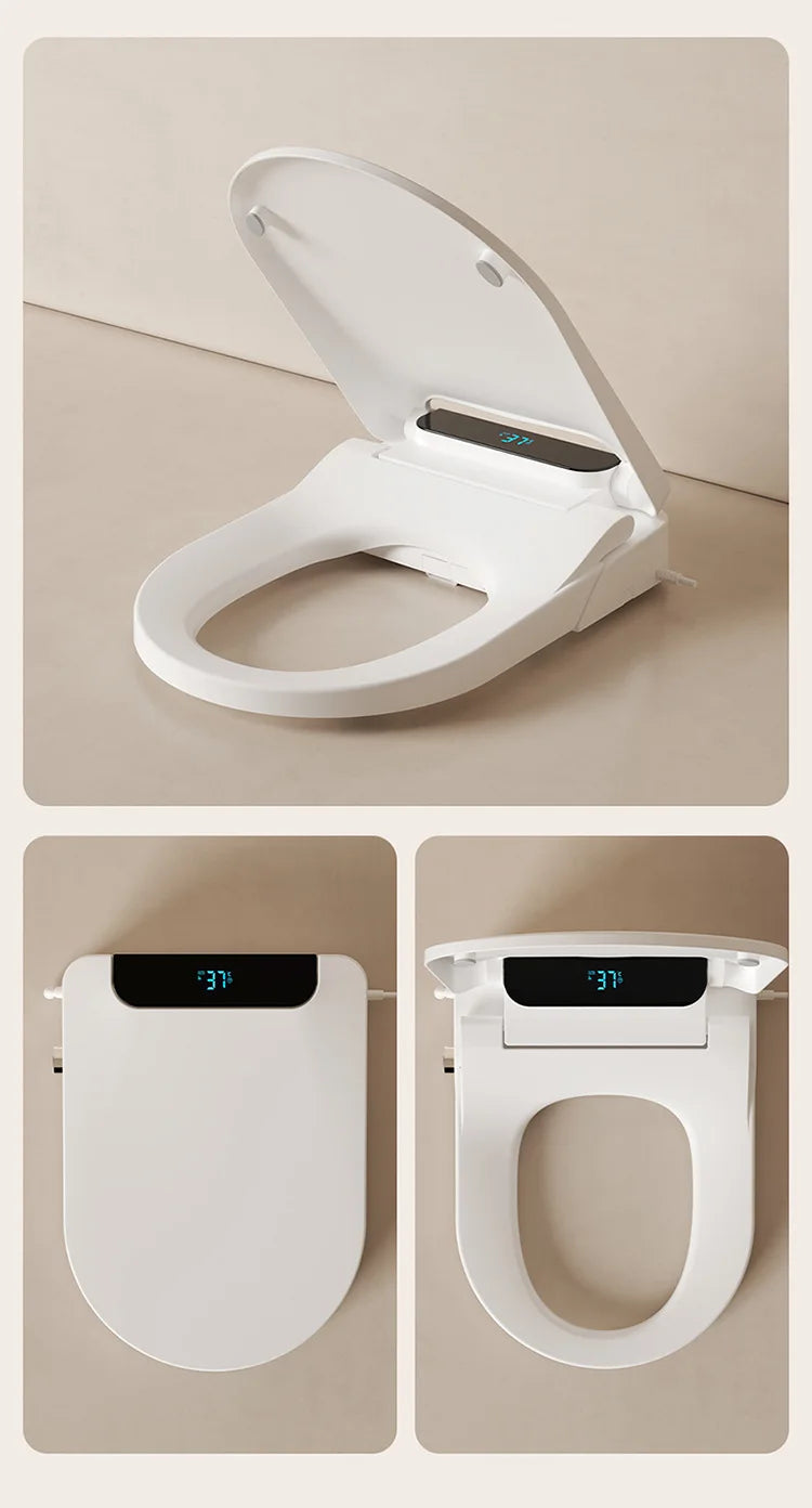 Intelligent Toilet Seat Cover with Electric Flush, Drying, Massage, Full-automatic, Instant-heating for Household Use