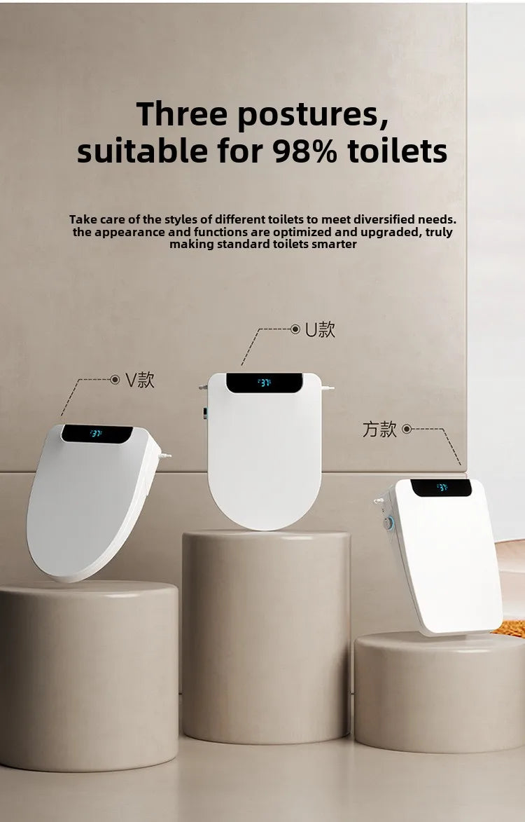 Intelligent Toilet Seat Cover with Electric Flush, Drying, Massage, Full-automatic, Instant-heating for Household Use