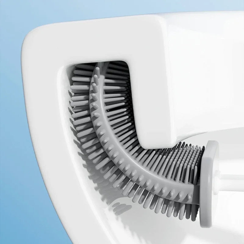 Toilet Brush Silicone Toilet Cleaning Brush Wall Mounted Toilet Cleaner Brooms Set Modern WC Kit Beauty Bathroom Accessories