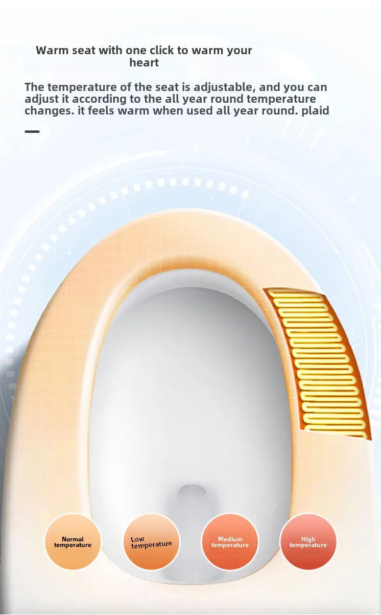 Self-Cleaning Smart Toilet Seat Cover with Remote Control and Water Pressure Limitation-Free