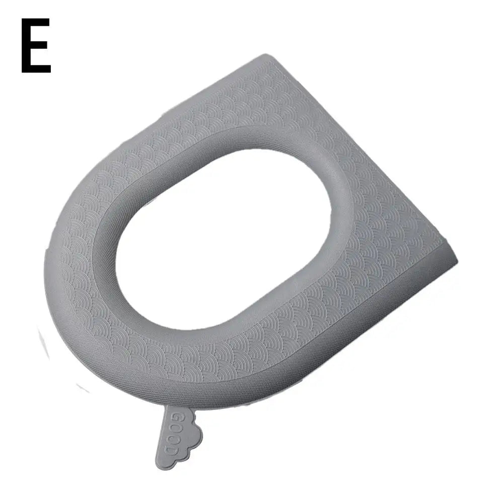 Toilet Seat Cover Soft Waterproof EVA Toilet Cushion Sticker Winter Warm Bathroom Close Stool Protector Bathroom Accessories