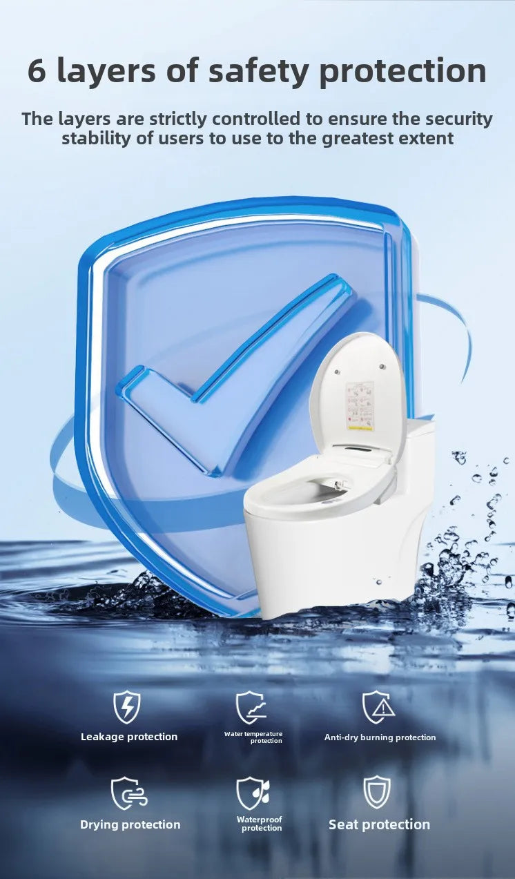 Self-Cleaning Smart Toilet Seat Cover with Remote Control and Water Pressure Limitation-Free