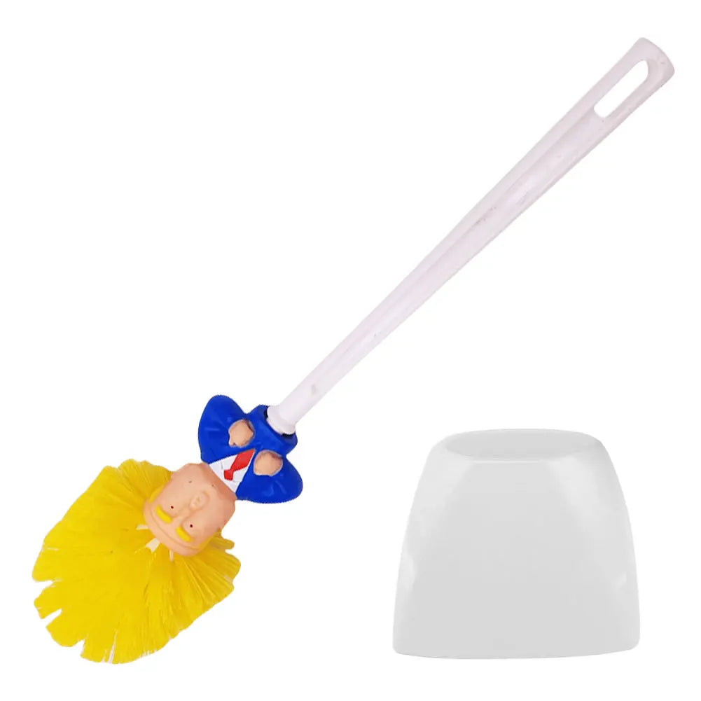 Funny Toilet Cleaning Brush Novelty Donald Bathroom Toilet Brush with Holder Toilet Bowl Brush Gift Household Accessories