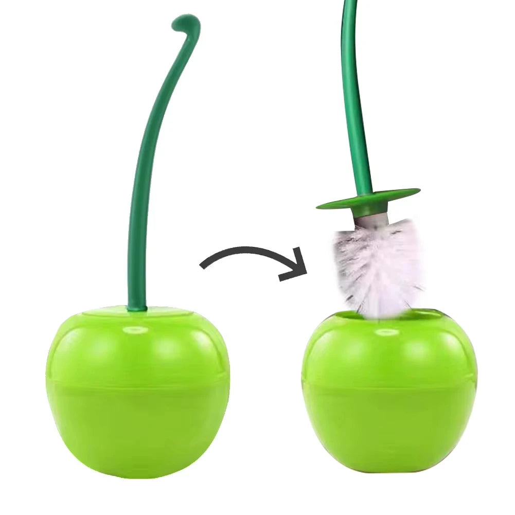 Hot Toilet Brushes, Toilet Holders, Bathroom Accessories, Creative and Cute Cherry Shaped Toilet Brush Holder Set Cleaning Tool