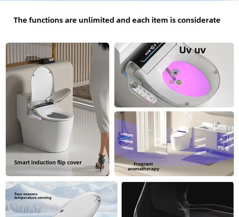 Smart Toilet Seat Cover with Instant Heating, Multi-function Wash, Foam Shield, Electric Bidet Lid for Household Bathroom