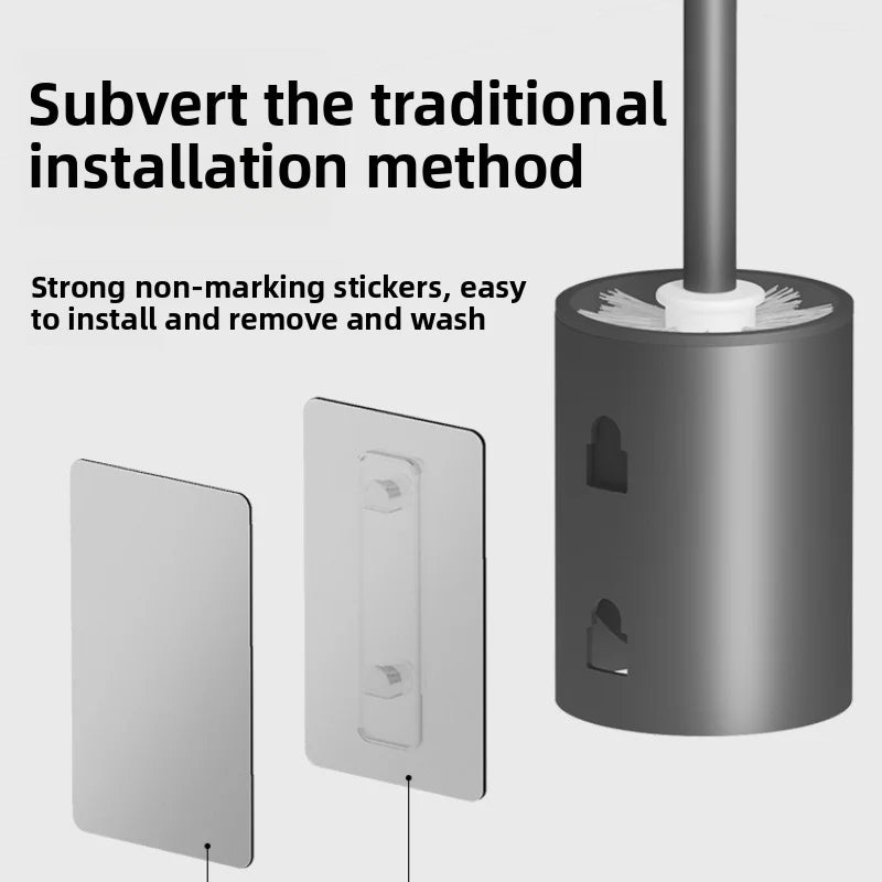 Space Aluminum Toilet Brush No Dead Angle Cleaning Wall Hanging Perforation-free Toilet Brush Escobilla Wc Toilet Cleaner Home