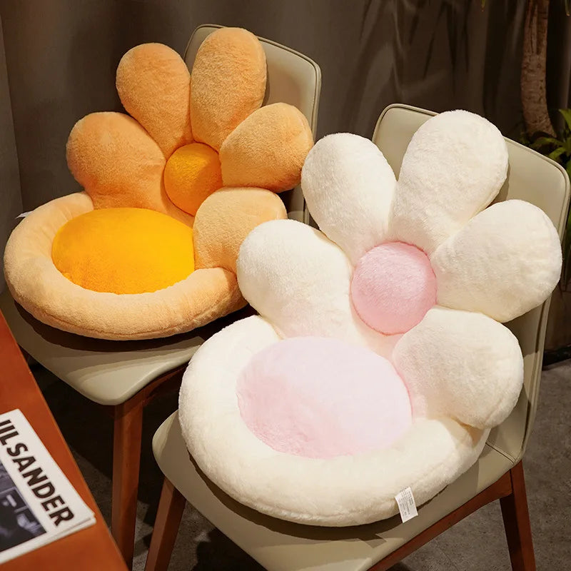 Sun Flower One-piece Seat Cushion, Integrated Seat Cushion, Office Sedentary Chair Cushion, Dormitory Plush Petal Butt Cushion