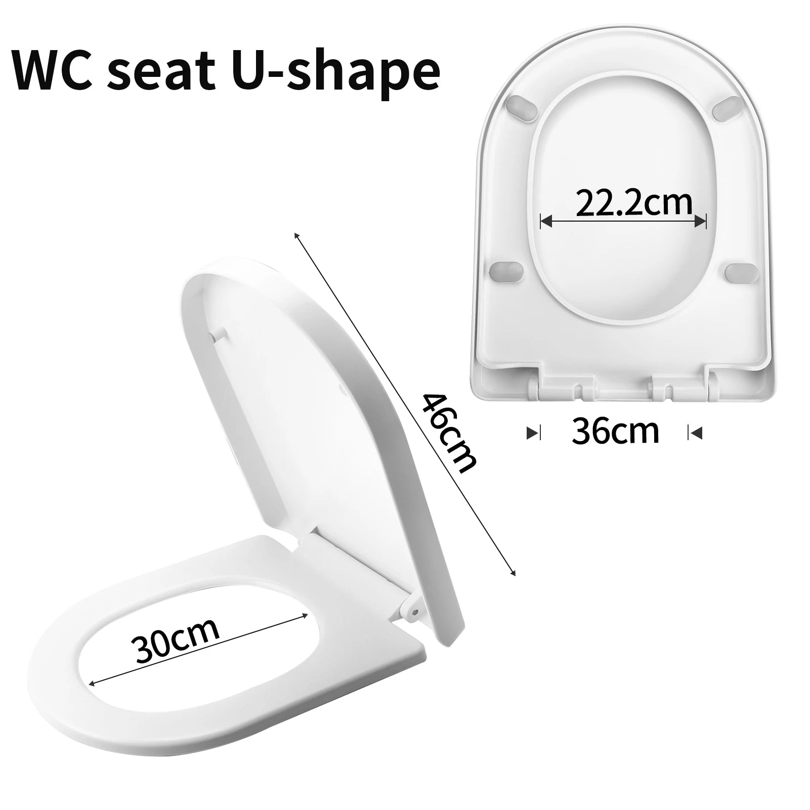 White Toilet Seat Soft Close Soft Close PP Toilet Seat Bottom and Top Fixing Quick Release for Easy Clean Sturdy Anti-Bacterial