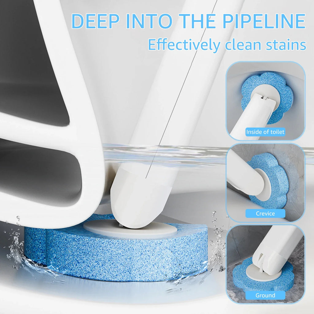 Disposable Toilet Brush Kit Wall-Mounted Bathroom Long Handle Cleaning Tool with Toilet Brush Refill  Accessories Cleaning