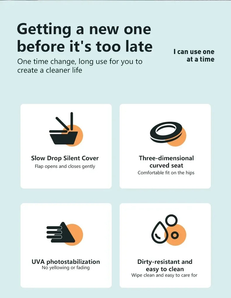 Household Toilet Seats Cover Toilet Accessories Seats Quiet-Close Toilet Lid Toilet Seats Countoured Seats Toilet Hardware