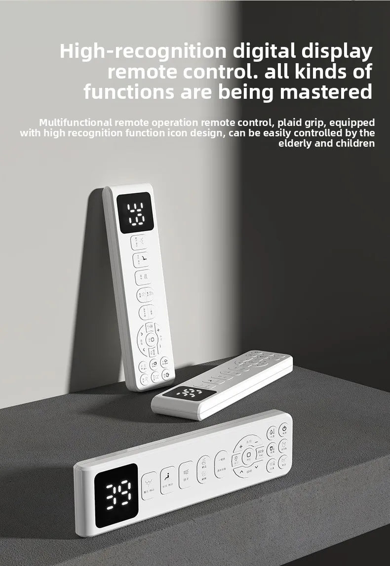 Smart Toilet Seat Cover with Aroma Automatic Flip Voice Control Remote Bidet Wash Dryer