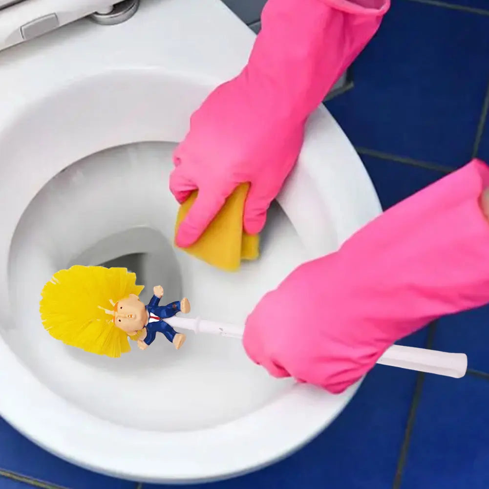 Funny Toilet Cleaning Brush Novelty Donald Bathroom Toilet Brush with Holder Toilet Bowl Brush Gift Household Accessories