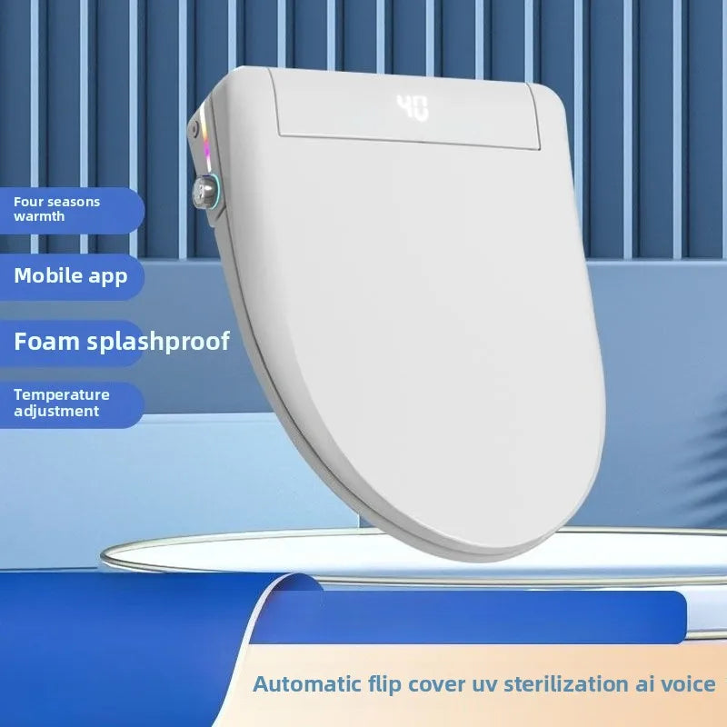 Smart Toilet Seat Cover with Aroma Automatic Flip Voice Control Remote Bidet Wash Dryer