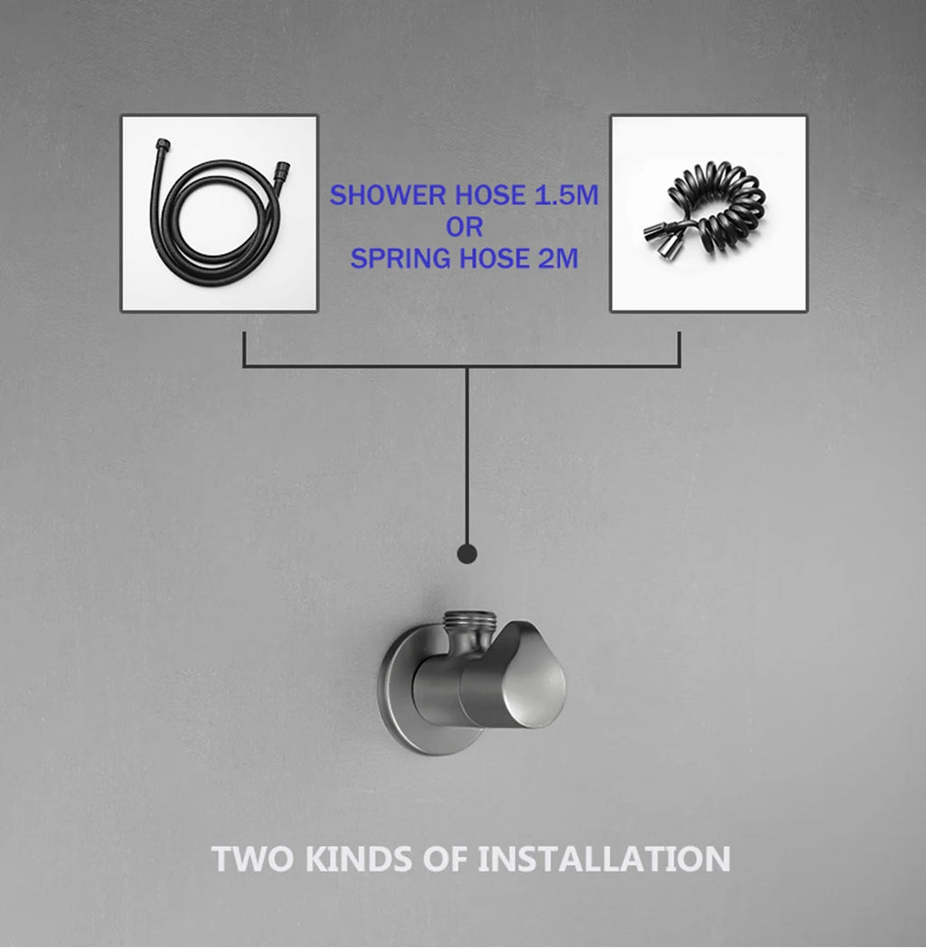 Brushed Gold Handheld Toilet Seat Bathtub Sprayer Stainless Steel Shower Handheld Spray Gun Wall-Mounted Bathroom Accessories