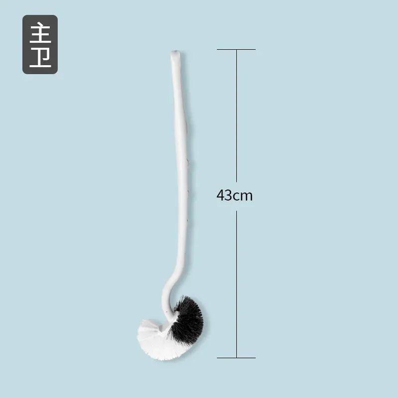 Bathroom Wall-mounted S-type Toilet Curve Brush Bent Head Corner Gap Brush Soft Hair Household Items Cleaning  Tools Accessories