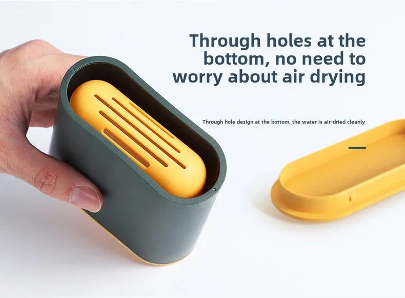 Toilet Brush Water Leak Proof With base Silicone Wc Flat Head Flexible Soft Bristles Brush with Quick Drying Holder Set