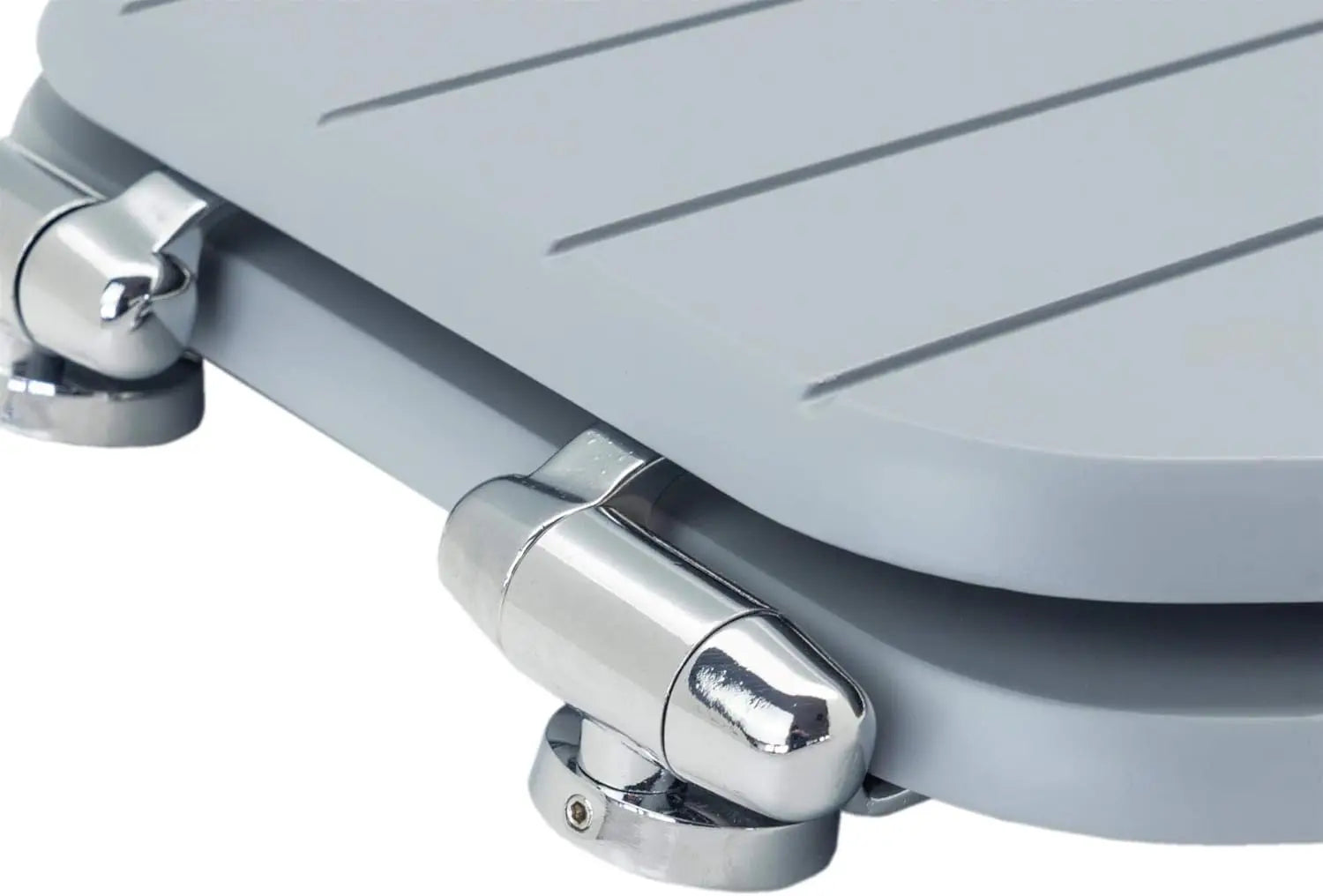 Housewares Soft Close Toilet Seats - Grey - Pack of 2 - Oval-Shaped Wooden Toilet Seat Antibacterial Loo Lid with Universal Chro