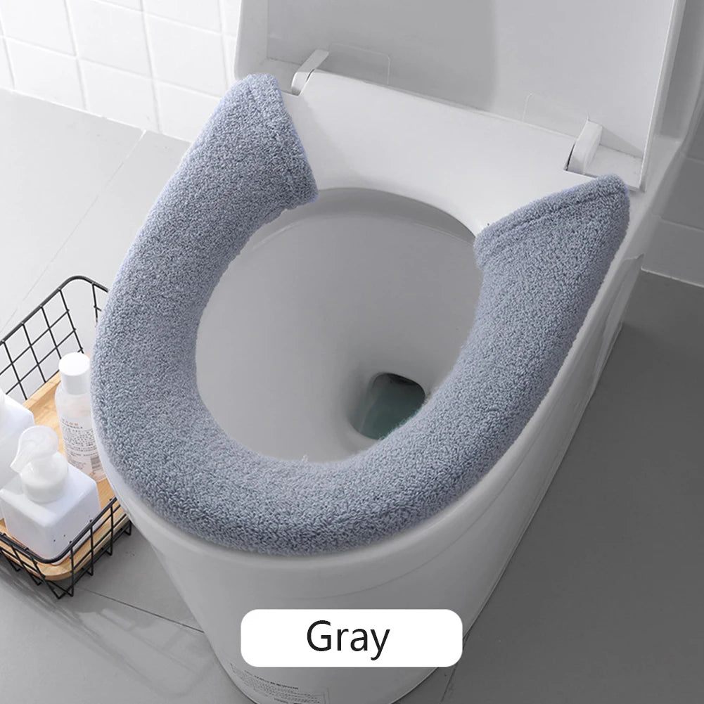 Bathroom Toilet Seat Thickened Toilet Washable Soft Warmer Mat Cover Pad Closestool Mat Seat Case Toilet Lid Accessories
