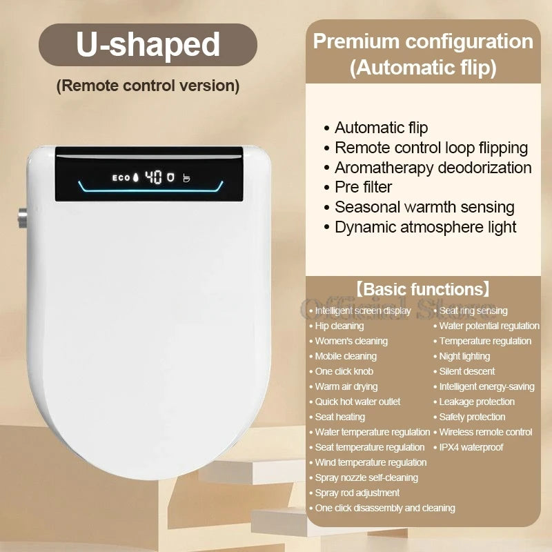 Automatic Intelligent Toilet Seat Cover with Cleaning and Drying Functions 110/220V Fully Automatic Smart Toilet Seat Cover