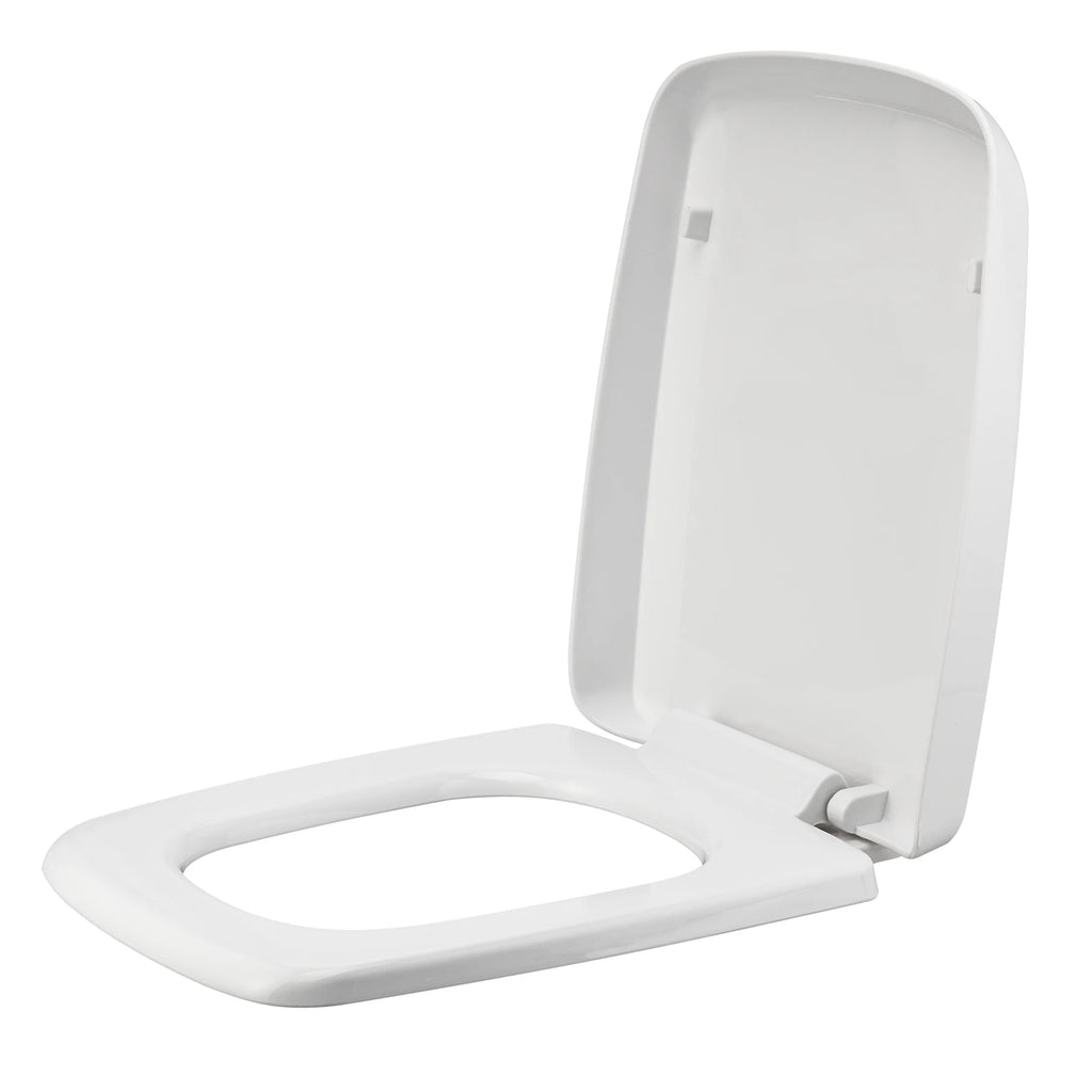 Square Toilet Seat Soft Close White, Soft Close Toilet Seat-Top Fixing, Quick Realease Toilet Seat for Easy Cleaning