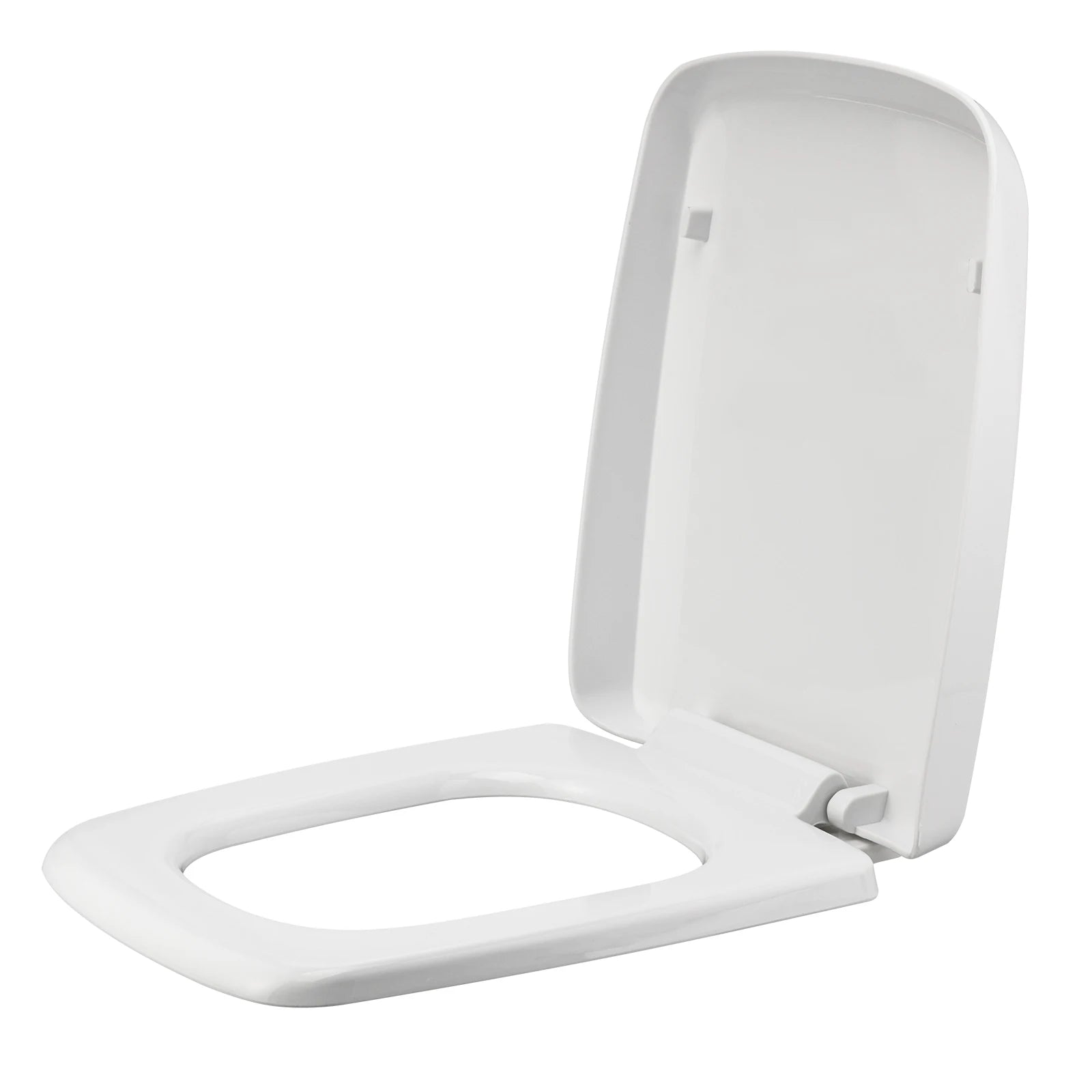 Square Toilet Seat Soft Close White, Soft Close Toilet Seat-Top Fixing, Quick Realease Toilet Seat for Easy Cleaning