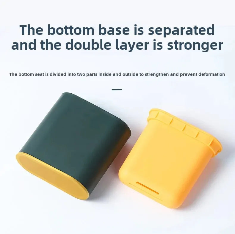 Toilet Brush Water Leak Proof With base Silicone Wc Flat Head Flexible Soft Bristles Brush with Quick Drying Holder Set