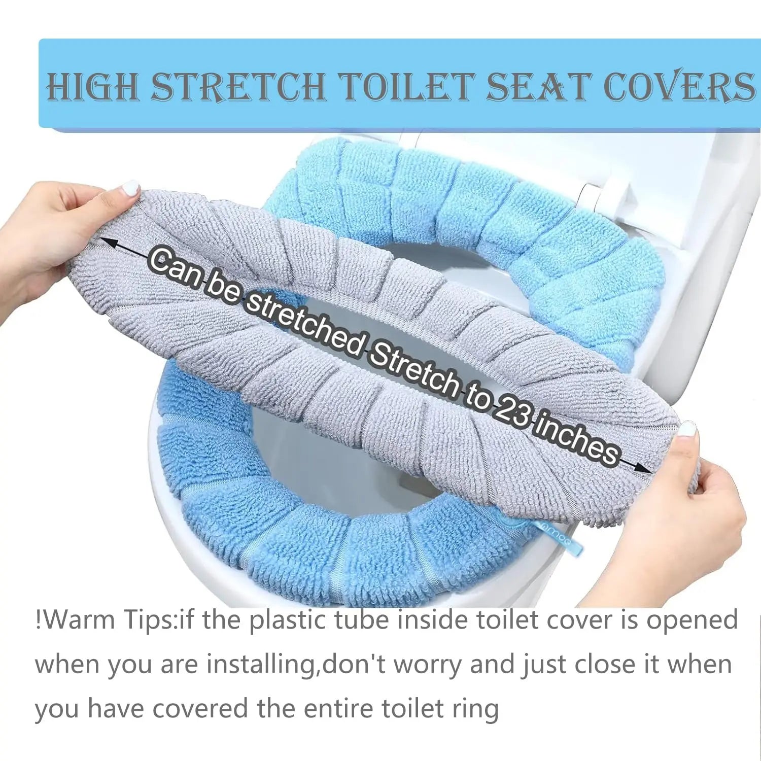 4/1 Pieces Toilet Seat Pad Toilet Seat Covers with Handle Soft Bathroom Toilet Lid Cover Cushion Thicker Stretchable Washable