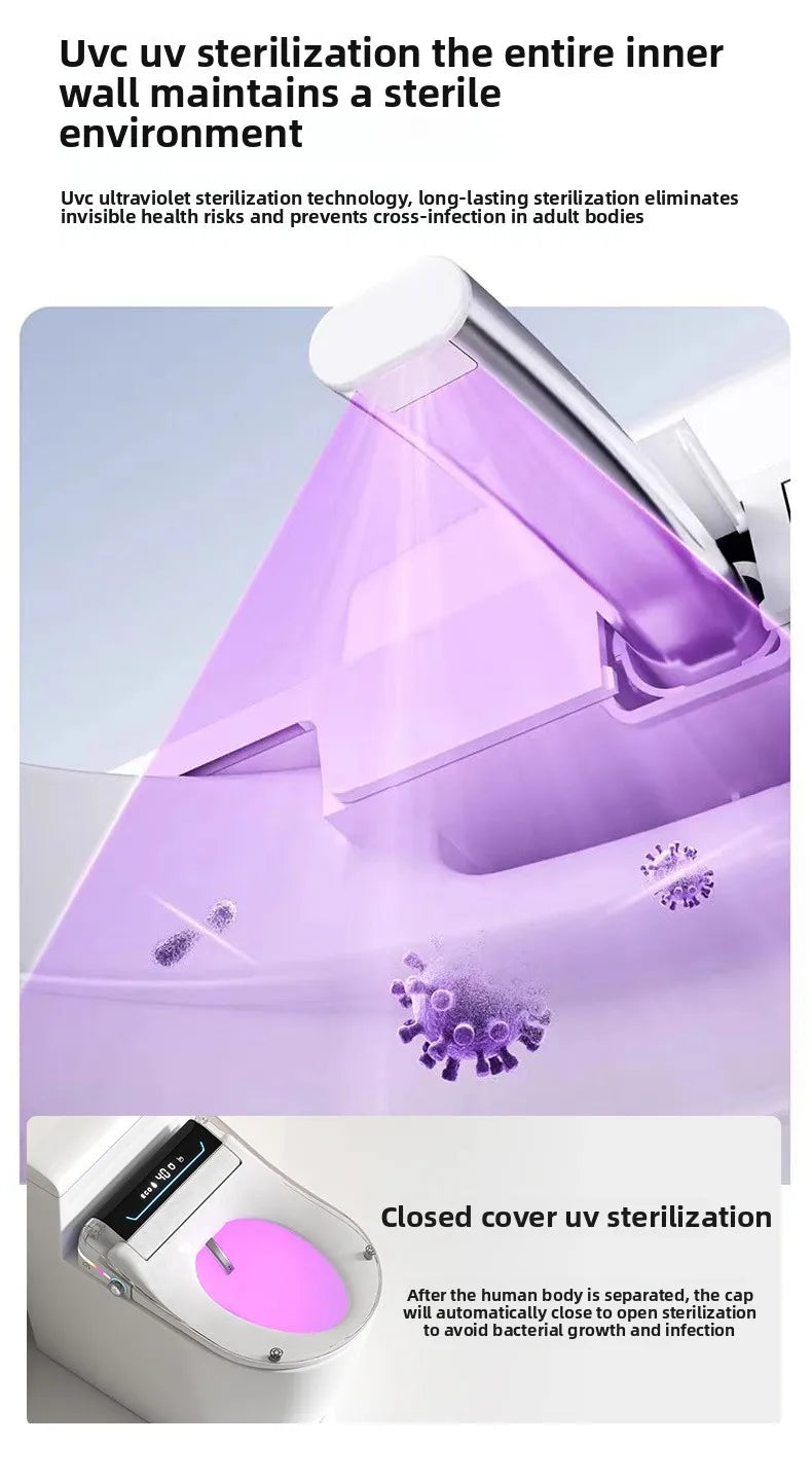 Smart Toilet Seat Cover with Aroma Automatic Flip Voice Control Remote Bidet Wash Dryer