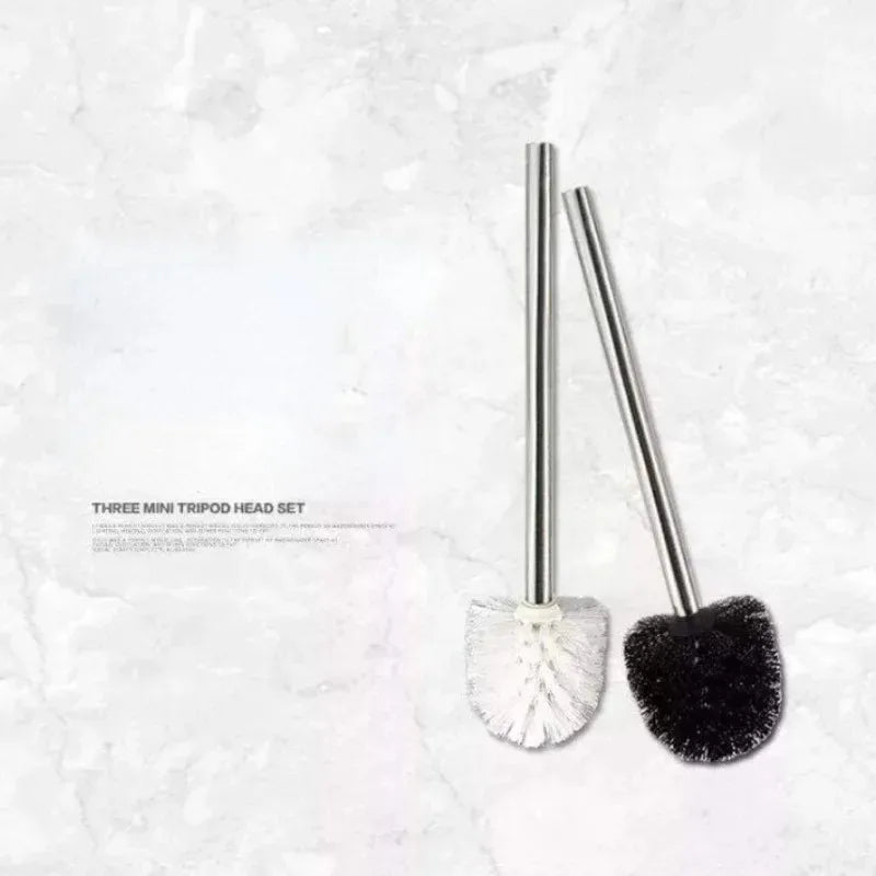 1/2pcs Japanese Minimalist Toilet Brush with Stainless Steel Handle Premium Brush Head for Bathroom Cleaning