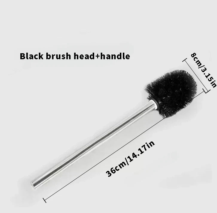 1/2pcs Japanese Minimalist Toilet Brush with Stainless Steel Handle Premium Brush Head for Bathroom Cleaning