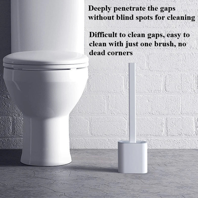 Hot Sale Gap Clean Toilet Brush with Detachable Handle Flat Head Flexible Soft Bristles Brush Water Leak Proof Cleaning Brushe