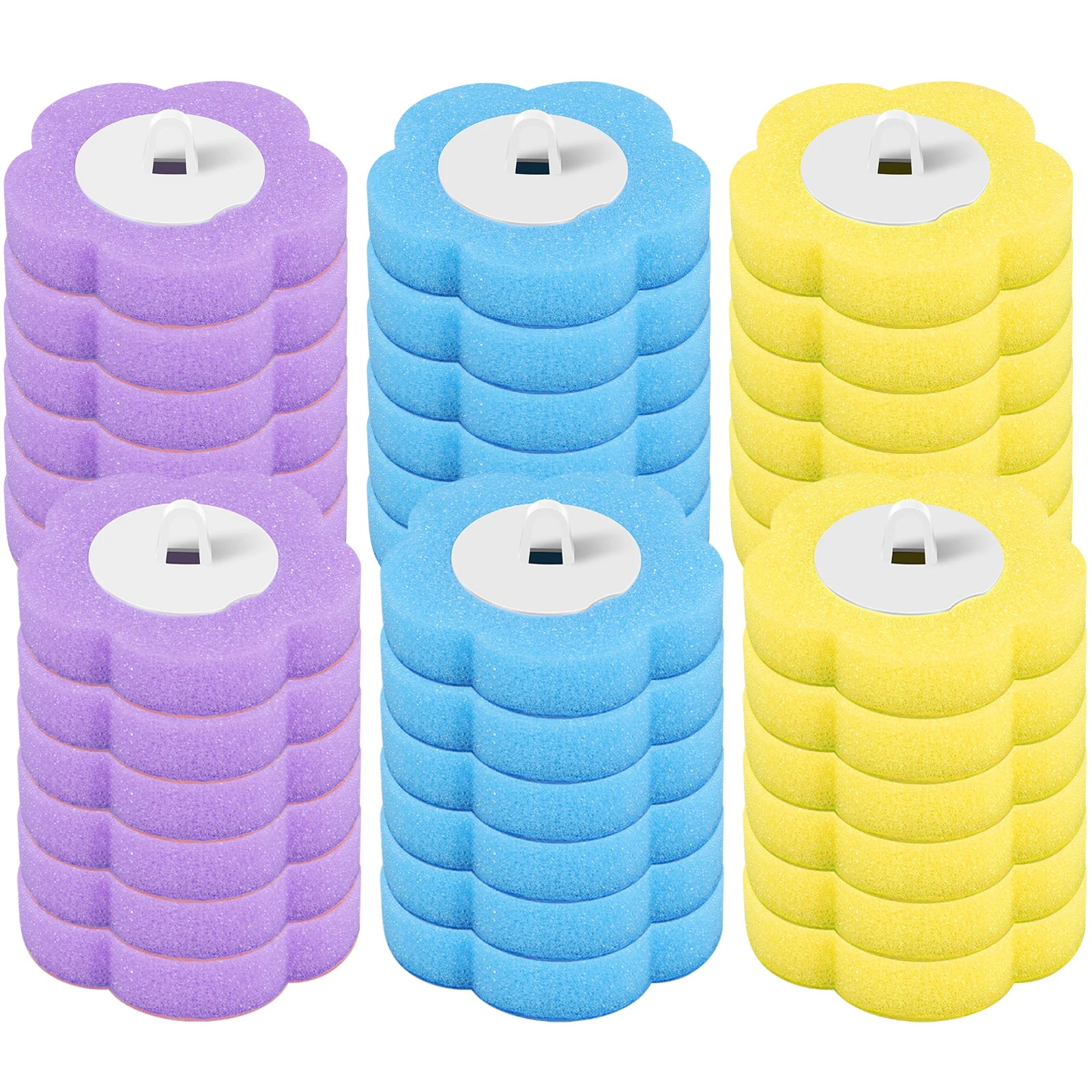 24/72Pcs Disposable Toilet Brush Long Handle Wall-mounted Wc Cleaning Tool Kit with Replaceable Brush Head Bathroom Accessories