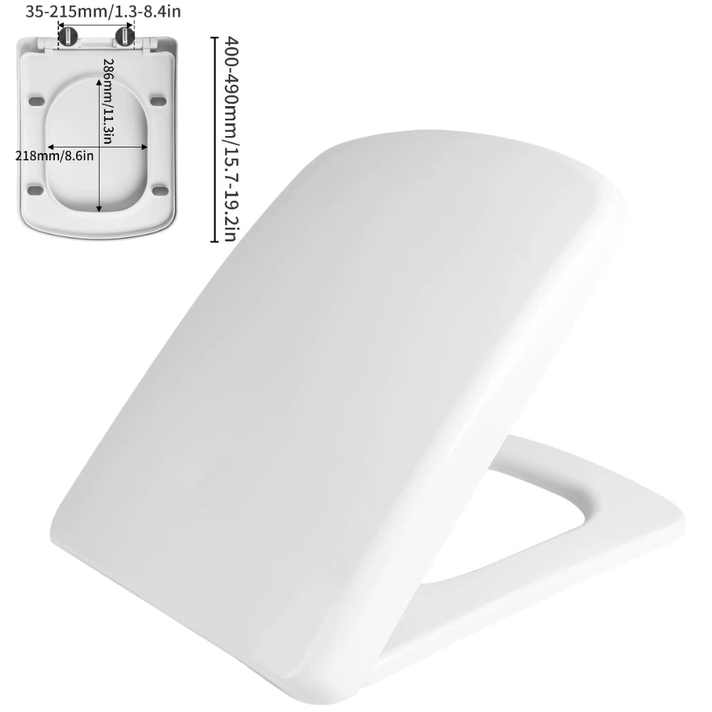 White Toilet Seat Soft Close Soft Close PP Toilet Seat Bottom and Top Fixing Quick Release for Easy Clean Sturdy Anti-Bacterial