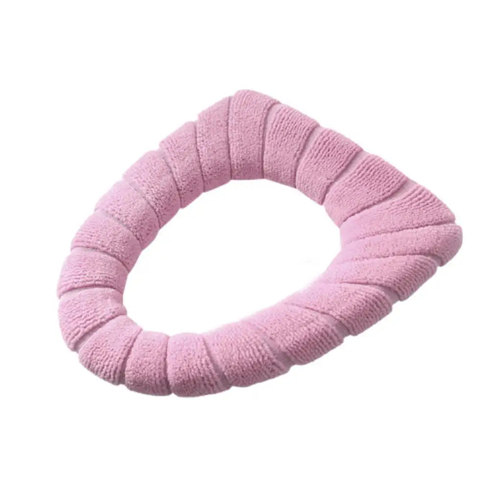 Winter Warm Toilet Seat Cover Closestool Mat 1Pcs Washable Bathroom Accessories Knitting Pure Color Soft O-shape Pad Toilet Seat