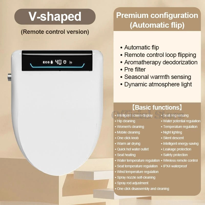 Automatic Intelligent Toilet Seat Cover with Cleaning and Drying Functions 110/220V Fully Automatic Smart Toilet Seat Cover