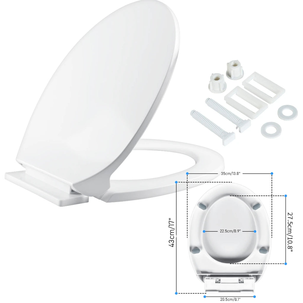 Square Slow-Close Toilet Seat Lid Cover Set Quick Release Thicken Replacement Universal Easy Installation For Home