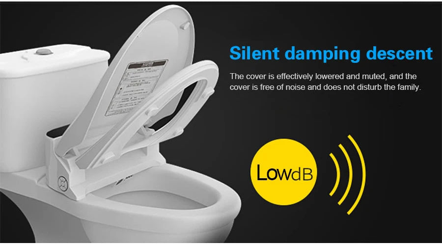 FOHEEL Smart Toilet Seat Bidet Seat Electronic Toilet Seat Air Drying Seat Heating Functions Black Remote Control Square Seat