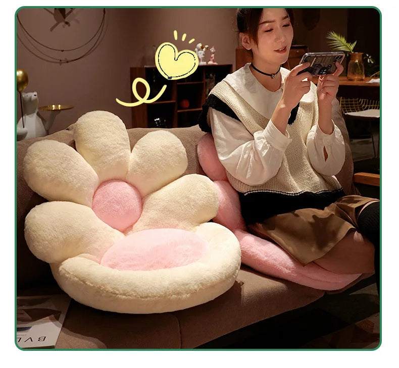Sun Flower One-piece Seat Cushion, Integrated Seat Cushion, Office Sedentary Chair Cushion, Dormitory Plush Petal Butt Cushion