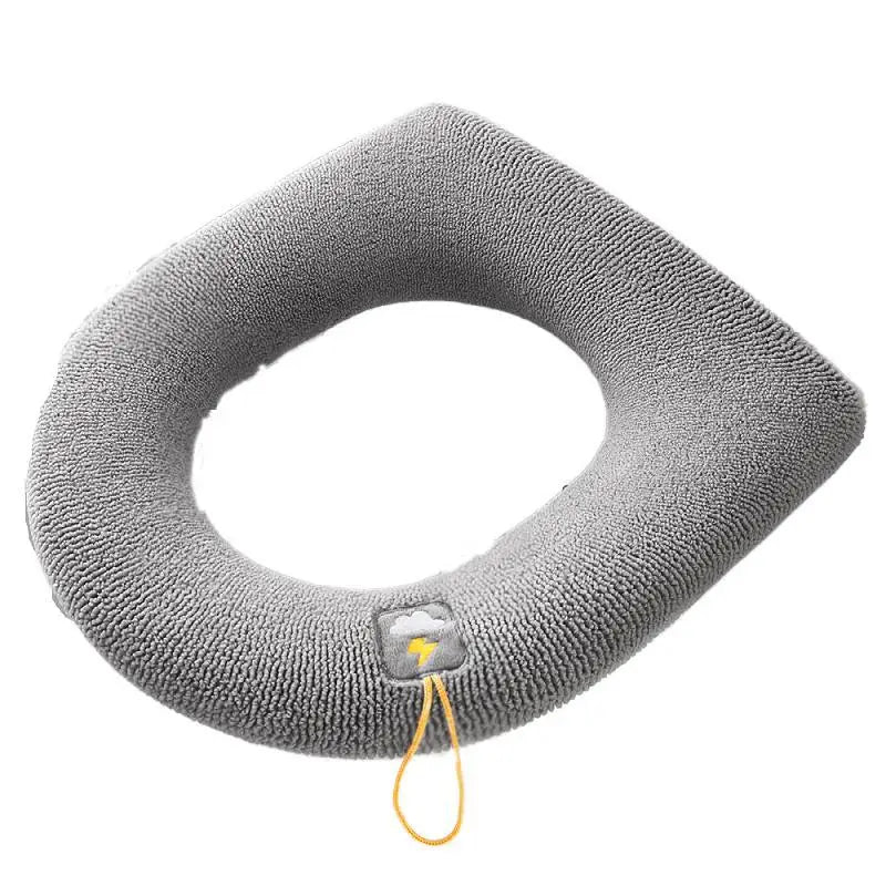 Winter Warm Toilet Seat Cover Mat Bathroom Toilet Pad Cushion with Handle Thicker Soft Washable Closestool Warmer Accessories