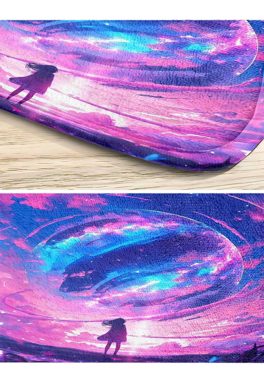 1/4 Piece Colorful Milky Way Starry Sky Shower Curtain Bathroom Set Anti Slip Floor Mat U-shaped Floor Mat with Hook Toilet Seat