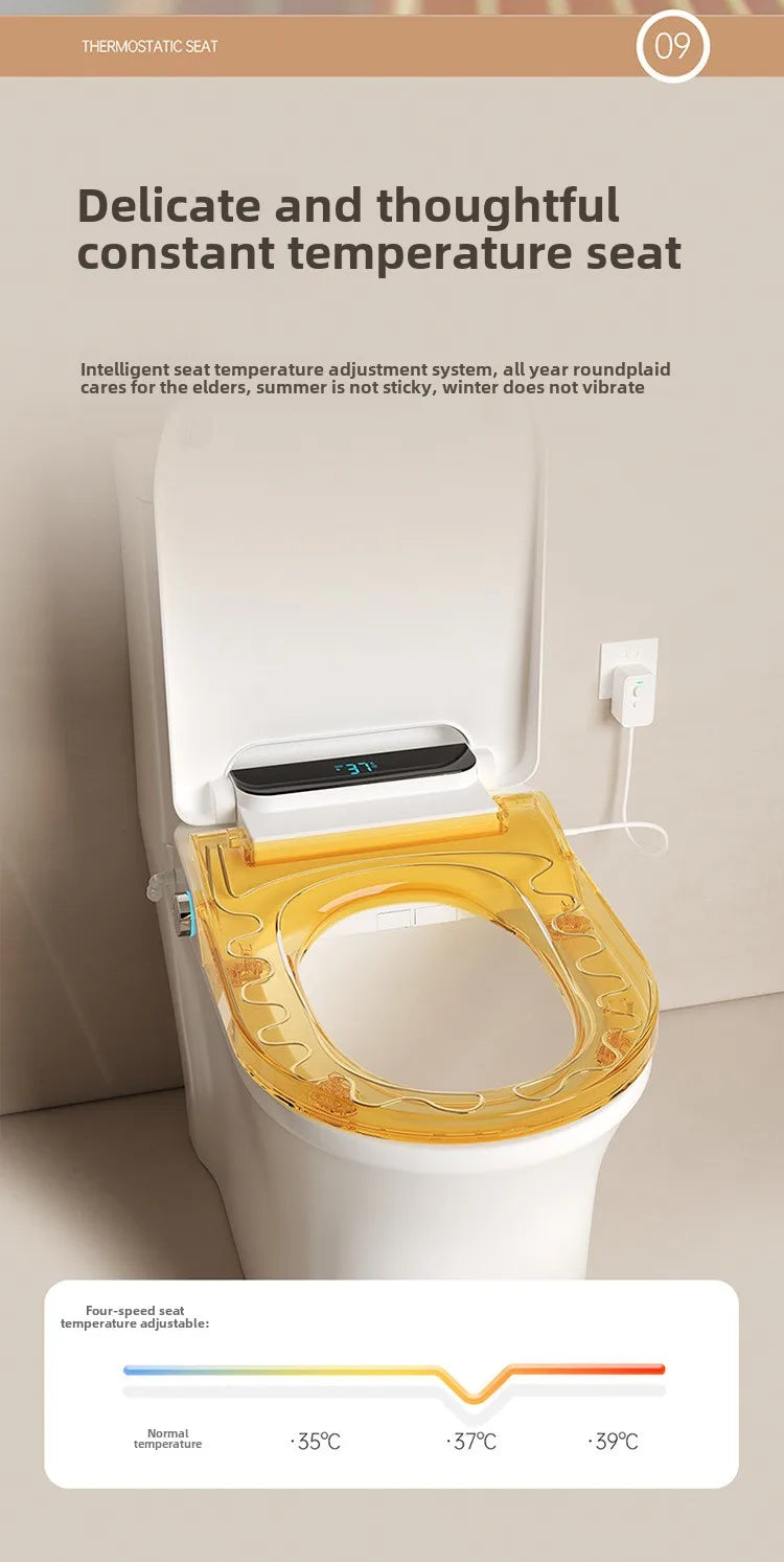 Intelligent Toilet Seat Cover with Electric Flush, Drying, Massage, Full-automatic, Instant-heating for Household Use
