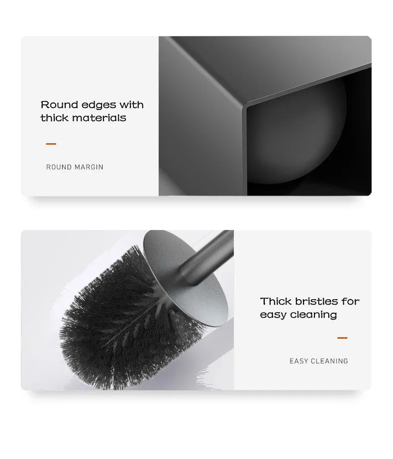 Toilet brush toilet holder bathroom accessories Creative Wall Mounted Aluminum Alloy Lavatory Brush Toilet Brush Holder Set
