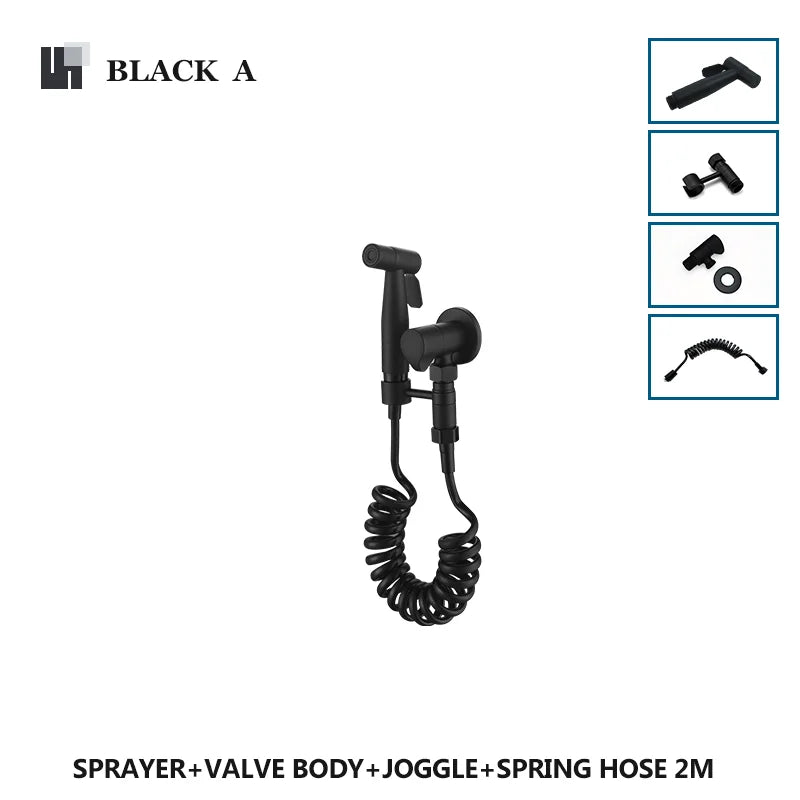 Brushed Gold Handheld Toilet Seat Bathtub Sprayer Stainless Steel Shower Handheld Spray Gun Wall-Mounted Bathroom Accessories