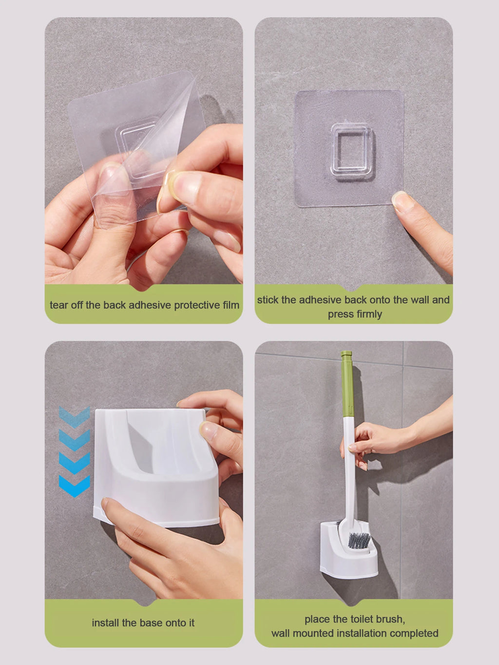 1/2pcs Household Toilet Brush With No Dead Corners No Punching In The Bathroom Wall Mounted Cleaning Brush Set With Base Durable