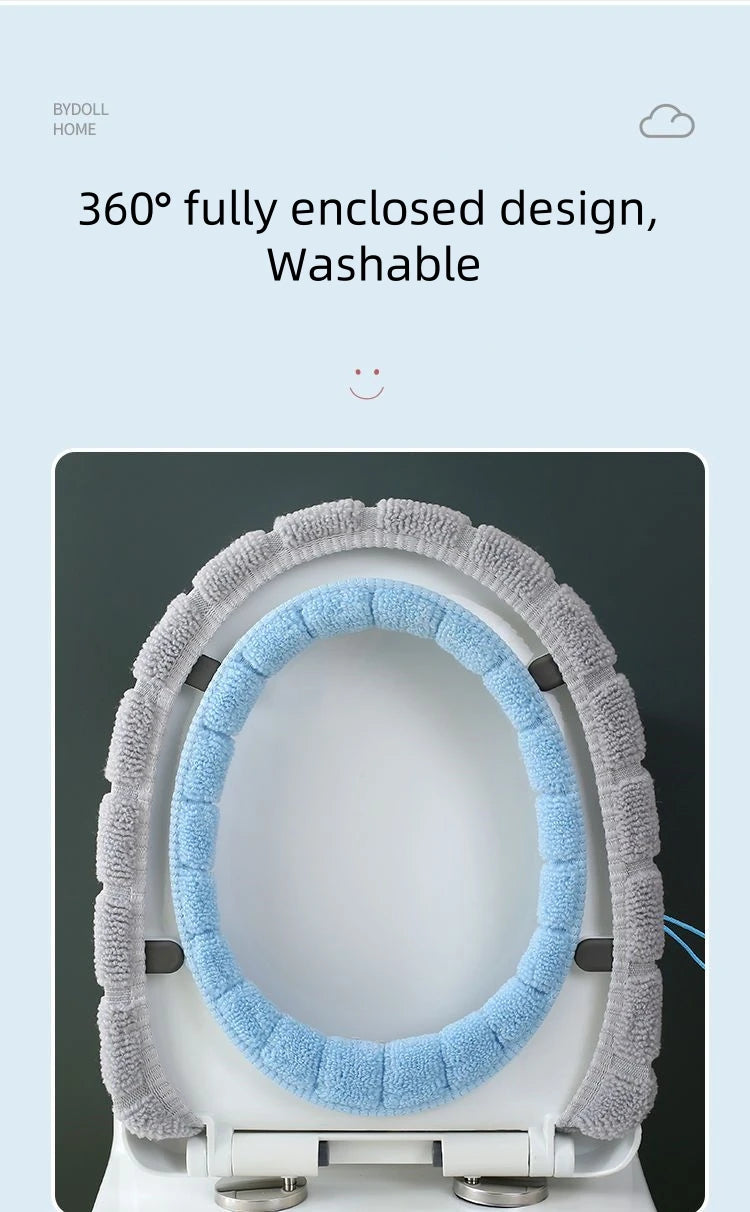 4/1 Pieces Toilet Seat Pad Toilet Seat Covers with Handle Soft Bathroom Toilet Lid Cover Cushion Thicker Stretchable Washable