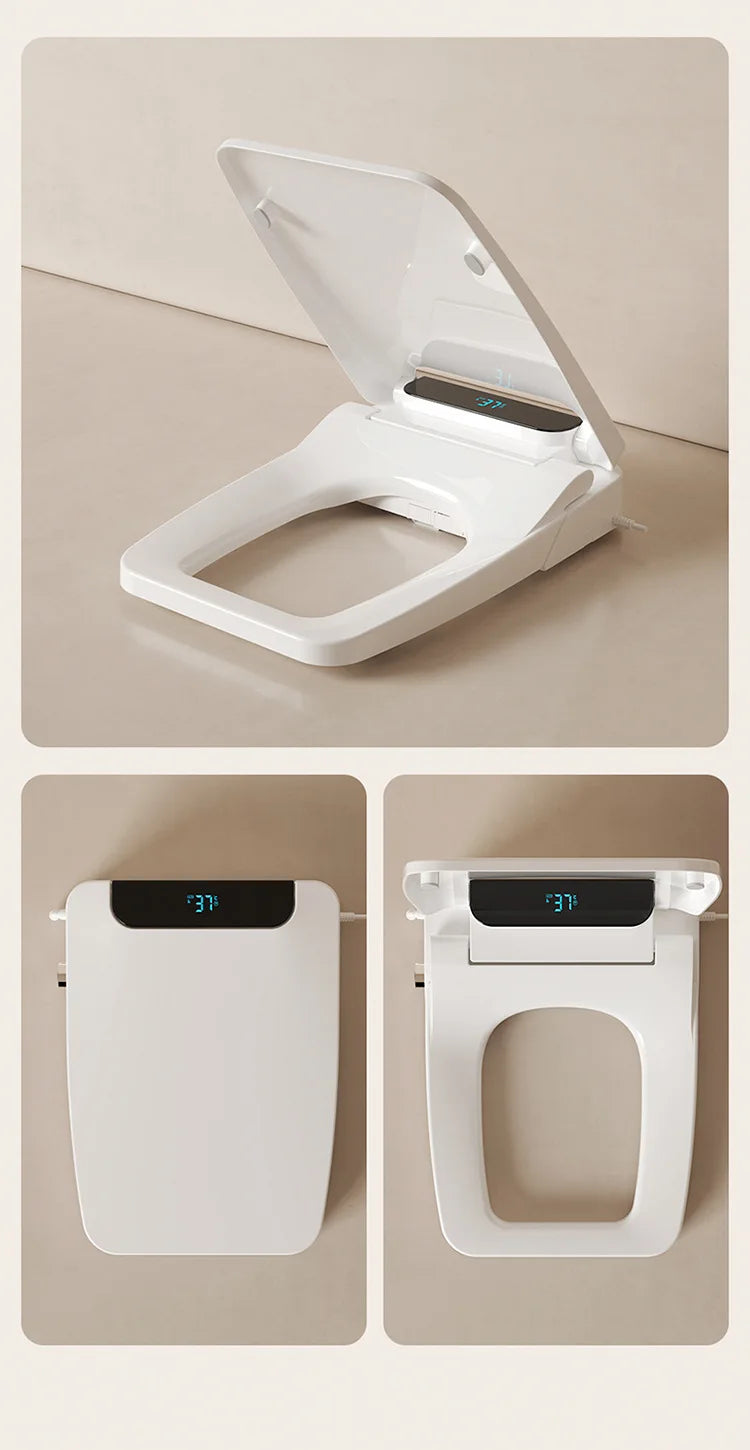 Intelligent Toilet Seat Cover with Electric Flush, Drying, Massage, Full-automatic, Instant-heating for Household Use