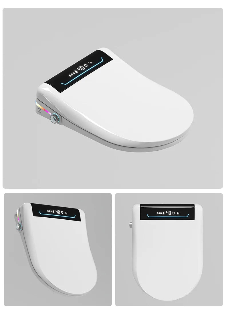 Smart Toilet Seat Cover with Aroma Automatic Flip Voice Control Remote Bidet Wash Dryer