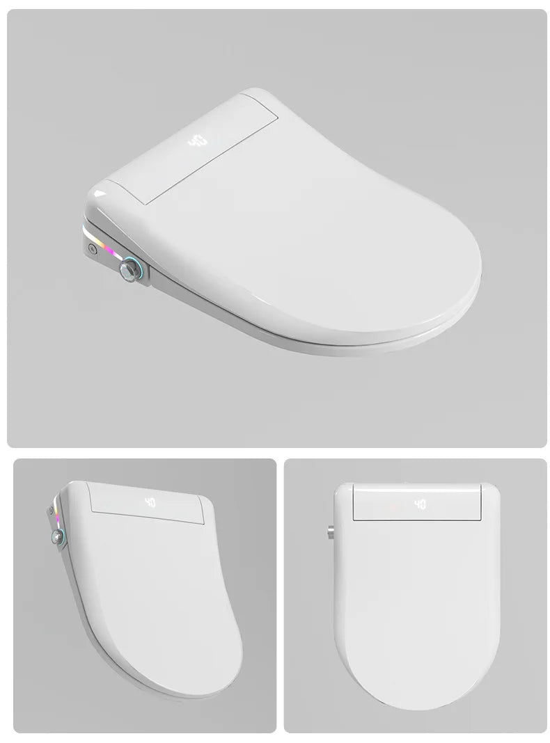 Smart Toilet Seat Cover with Aroma Automatic Flip Voice Control Remote Bidet Wash Dryer
